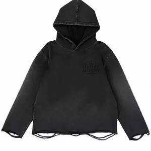 Sudadera con Capucha Corta Informal para Hombre, Sudadera Holgada de Gran Tamaño, Estilo Hip Hop Urbano, Prenda Superior para la Calle - Product Image 1