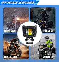 LIUHJG IP65 - Faro Antiniebla LED Cuadrado para Motocicleta, Luz Auxiliar de 12 V-80 V, Luces Antiniebla Liu Hjg para Moto