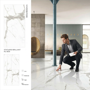Carreaux de céramique 90x180cm Marfil Beige Rustique 9mm Faux Marbre Carreaux de porcelaine émaillée pour sol et mur - Product Image 6