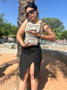 Cartera de mano de cuero para mujer, Cartera de cuero occidental con tallado a mano, Cartera de cuero para mujer, Cartera de pelo para ocultar - Product Image 3