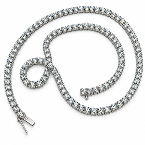 Luxury Moissanite Necklace in 925 Sterling <b>Silver</b> Rhodium Plated with Prong <b>Set</b> for Anniversary Engagement & Party - Product Image 2