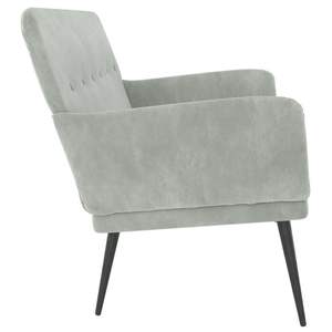 Sofá Ergonómico de Terciopelo Gris Claro de 42.5 X 31.1 X 31.1 Pulgadas para Sala de Estar, Categoría de Producto: Sofás - Product Image 4