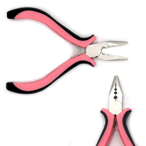 Hair <b>Extension</b> Pliers for Micro Rings <b>Beads</b> Hair <b>Extension</b> Tools Pliers Stainless Steel Pink Handle Hair Styling Salon Use - Product Image 2