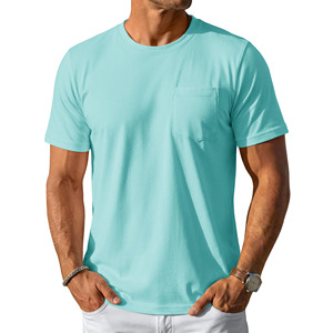 T-shirts pour hommes en mélange coton-soie de haute qualité, impression personnalisée en gros, t-shirts unis pour hommes, logo noir, jersey doux, motif uni - Product Image 1