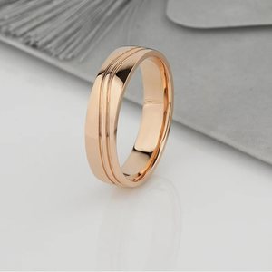 Alliances de mariage romantiques plaquées argent et or rose, ensemble de bagues uniques pour homme, bijoux en diamant moissanite rond - Product Image 3