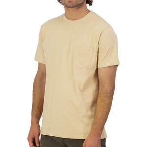 T-shirt formel à manches courtes et col rond pour homme, 100 % coton, anti-boulochage, qualité supérieure, grammage lourd 200-250 GSM, avec poche avant - Product Image 3