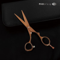 Ciseaux de coiffure professionnels 6 pouces, droits, pour droitiers, en acier inoxydable japonais 440C, finition or rose, lame tranchante de haute qualité