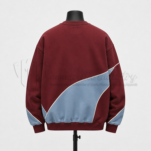 Sweat-shirt à col rond color block pour homme, personnalisé, décontracté, coupe oversize, style streetwear, en molleton, vente en gros - Product Image 2