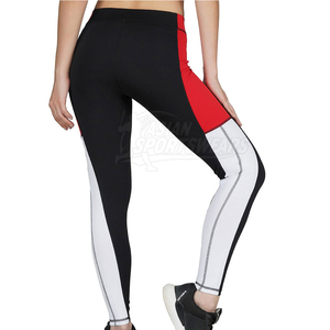 Leggings de Yoga de Cintura Alta con Bloques de Color, Largos, de Spandex y Poliéster, Elásticos en Cuatro Direcciones, con Franja Lateral - Product Image 3