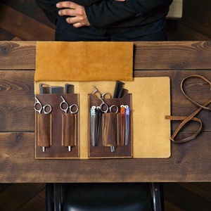 Cheap Price Genuine Leather Barber Scissors <b>Pouch</b> High Quality Hairdressing Scissor Bag For Salon Equipment LBSP-0009 - Product Image 3