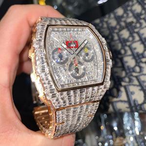 Reloj de Diamantes Cultivados en Laboratorio DEF de Alta Calidad, Diamantes Incoloros, Estilo Hip Hop - Product Image 3