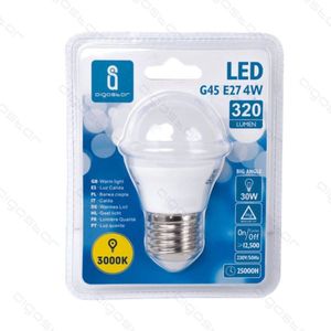 Lampadina LED G45 E27 4W 3000K Luce Calda 320Lm Ampio Angolo 25000H - Product Image 1