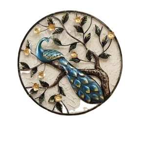 Placa de Metal con diseño de flor de pavo real para decoración de pared, placa de metal hecha a mano, diseño moderno de alta calidad para sala de estar, restaurante, hotel, bar, etc. - Product Image 1