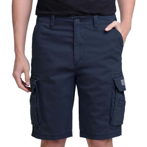 Men's Solid Color Cargo Shorts Mid Waist Drawstring Closure Bermuda Style Casual Pants Pockets 100% Cotton Quick Dry Canvas - Product Image 1