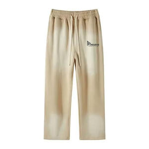 Joggers décontractés noirs pour hommes, coupe droite, respirants, séchage rapide, anti-boulochage, délavage acide, écologiques, avec cordon de serrage - Product Image 2