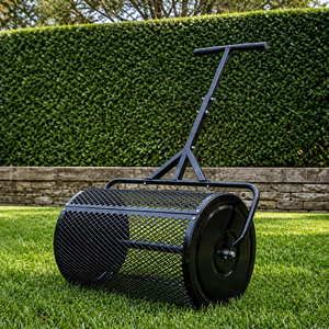 Compost & Peat Moss Spreader <b>Metal</b> Mesh Basket Lawn Topdressing <b>Roller</b> Garden Fertilizer Soil Spreader ODGGAD017 - Product Image 4