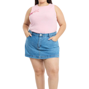 Jupe en jean pour femmes grandes tailles, tissu en gros, personnalisable, échantillon gratuit, meilleure qualité - Product Image 1
