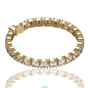 Everyday Wear Glosbe & Co 8mm Moissanite Tennis Bracelet GRA Round Synthetic Silver Vietnamese Large Cuban Bracelet <b>for</b> <b>Men</b> - Product Image 1