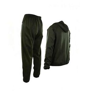 Conjunto Deportivo Gris para Hombre, con Capucha y Cremallera, Pantalones Largos, Ropa Casual de Otoño, Color Sólido, Transpirable, Material de Poliéster y Algodón - Product Image 5