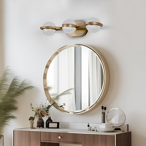 Lampada da Bagno a 3 Luci LED con Paralumi in Acrilico Effetto Sabbia Cristallina, Illuminazione Decorativa da Parete per Bagno - Product Image 2