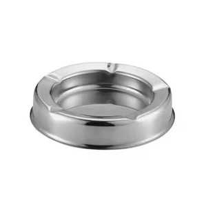 Stylish metal <b>ashtray</b> with polished finish sturdy build and compact design for home office balcony and patio use - Product Image 6