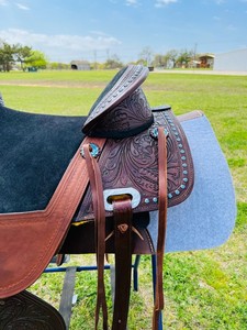 TI101OA069 Customized Western English Genuine Premium Leather Treeless Horse Saddle <b>Soft</b> Seat Stainless Steel Hardware for - Product Image 3