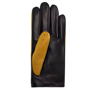 Guantes de cuero para hombre, guantes de conducción con pantalla táctil y correa para la muñeca para carreras de motos - Product Image 4