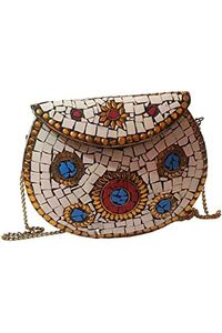 Bolso de Lujo con Incrustaciones de Piedras Florales Kundan, Bolso Bandolera Hecho a Mano para Mujer, Bolso de Moda Exclusivo de Boutique - Product Image 6