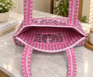 Bohemian Vintage Printed <b>Canvas</b> <b>Tote</b> Bag with Zipper Closure for Floral Pattern for Women's Fashion Shopping All Seasons - Product Image 2