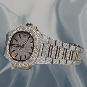 Montre de mode, hip-hop et soirée, personnalisée en acier inoxydable avec diamants Moissanite pour hommes et femmes, date automatique, bijoux de luxe - Product Image 2