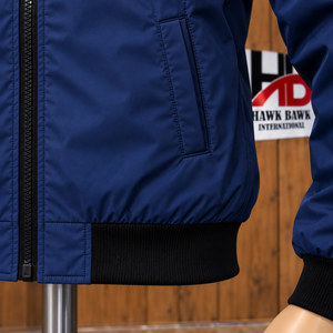 Blouson Bomber Homme Personnalisé Coupe-Vent à Fermeture Éclair – Vêtement d'extérieur Décontracté Coupe Droite Couleur Unie Tissu Résistant au Vent Option Fermeture Éclair sur le Devant - Product Image 6