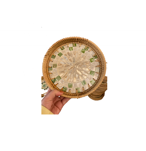 Cesta de bandeja de ratán cesta tejida redonda hecha a mano vietnamita para Decoración de mesa - Product Image 1