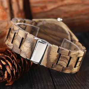 New Arrival FAIZA CRAFT FC-5766 Art Deco Engraved Wooden Watch with Japanese <b>Movement</b> Round Case OEM Men's Antique Style <b>Clocks</b> - Product Image 3