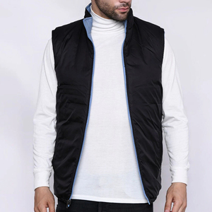 Gilet matelassé sans manches en toile de haute qualité pour l'hiver, col montant, logo personnalisé, respirant, imperméable et coupe-vent - Product Image 2