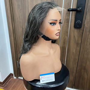 2026 Viet Nam Human Hair Wig Factory Price HD Swiss Frontal Wig Natural Grey Steam <b>Body</b> <b>Wave</b> Full End Hair Extensions - Product Image 6