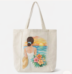 Custom design Beige Color Wholesale Large Beach Cotton Canvas Tote <b>Bag</b> With Custom Logo Printing for Shopping - Product Image 3