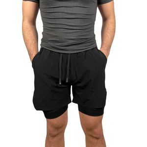 Pantalones Cortos Deportivos Personalizados al por Mayor para Hombre, 2 en 1, Color Sólido Personalizado, Compresión, Secado Rápido, para Correr, Entrenamiento, Gimnasio, Fitness - Product Image 6