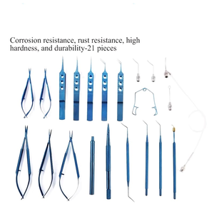 Juego de 21 piezas de instrumentos quirúrgicos oftálmicos para cataratas, instrumentos quirúrgicos oftálmicos de precisión de acero inoxidable y titanio - Product Image 4