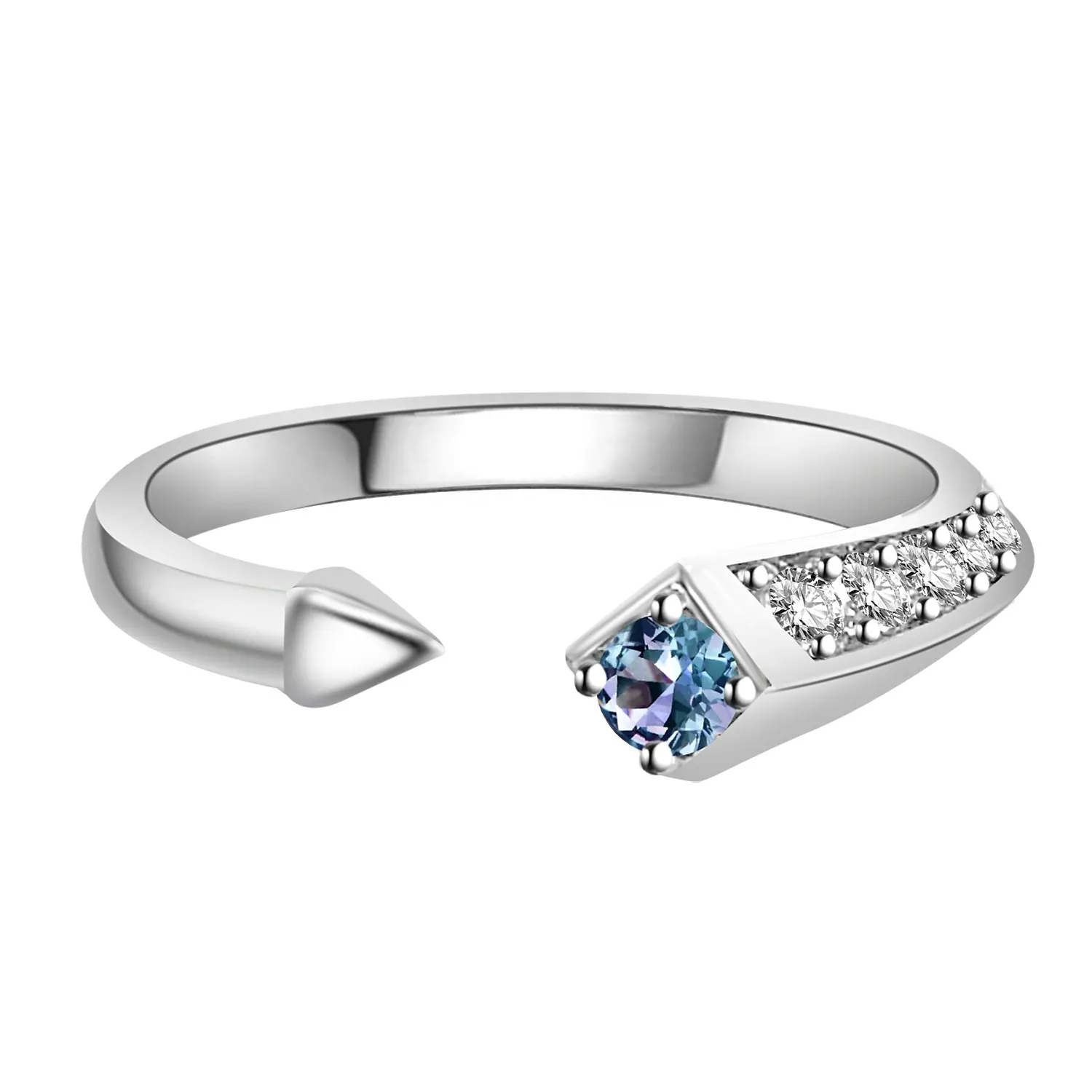 925 Sterling Silver Color Change Gemstone Alexandrite Luxury Inspired Modern Open Ring Women Jewelry 2022 Destiny Jewellery