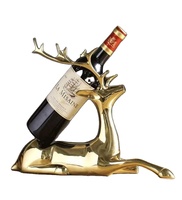 Support à Bouteilles de Vin Moderne en Métal Écologique de Luxe, Sculpture Artistique de Cerf, Présentoir à Vin pour Bar à Domicile