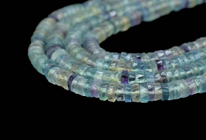 Perles en forme de pneu à facettes Multi Fluorite 6mm Multi Fluorite Wheel Cut Heishi Cut Beads Spacer Beads - Product Image 2