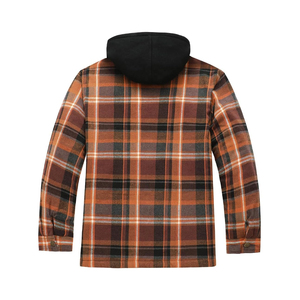 Men's Hoodies For Winter Wear Plaid Button-Up & Zipper Lining for Warmth and Comfortable Flannel Hoodies - Product Image 2