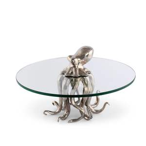 Table en aluminium de style luxueux pour espaces de vie haut de gamme avec surface en aluminium poli et design artistique - Product Image 1