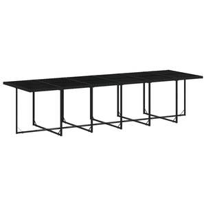 Ensemble de 16 ensembles de salle à manger de jardin en rotin PE noir, grand mobilier de patio pliable - Product Image 6