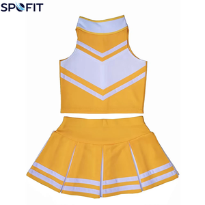 Ensembles d'uniformes de cheerleading pour femmes de haute qualité, écologiques, à séchage rapide, légers, couleur unie, 100% polyester, couleurs personnalisables - Product Image 2