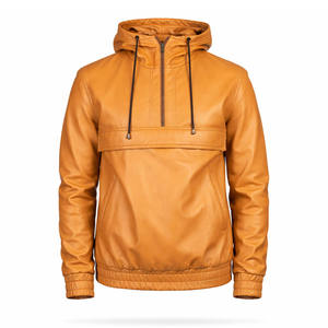 Chaqueta Bomber Impermeable y Cortavientos de Cuero Genuino Color Bronceado para Hombre, Estilo Casual, Fabricante Personalizado - Product Image 1