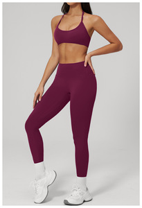 Custom Logo Wholesale Women's Plus Size 2 Piece Yoga Set Solid Sports Bra High Waisted <b>Leggings</b> Breathable Quick Dry <b>Gym</b> Workout - Product Image 5
