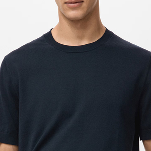 Haut à manches courtes polyvalent, design uni / col rond, service OEM, design respirant en coton, tout usage - Product Image 2