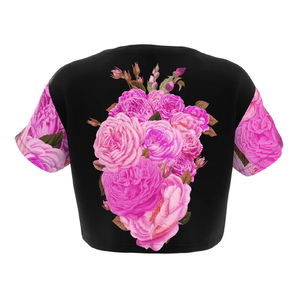 Tops cortos informales para mujer, venta al por mayor, ropa de algodón personalizable, Etiqueta Privada, fábrica OEM, moda de verano, logotipo impreso a granel - Product Image 2
