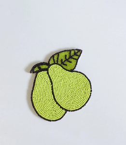 Posavasos con Cuentas, Diseño de Flores Amarillas y Verdes, Manteles Individuales Clásicos con Bordado de Cuentas - Product Image 4